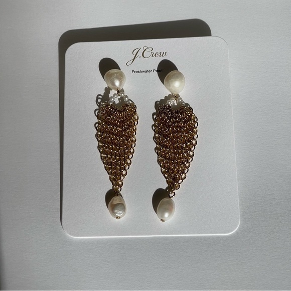 J.Crew Chain mesh and freshwater pearl earrings - Picture 4 of 7